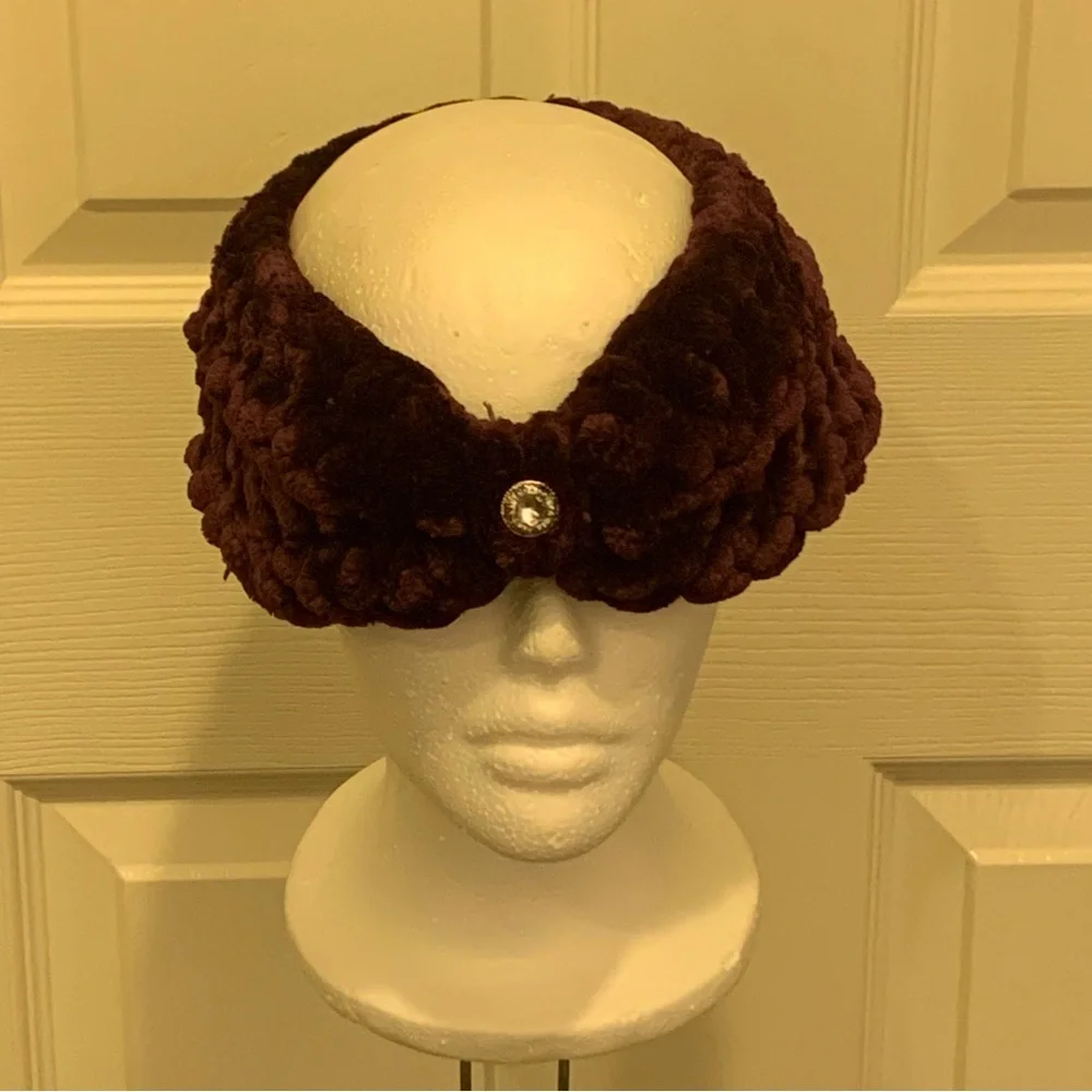 Elegant Eggplant Purple Knit Headband